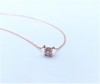 天然鑽石項鍊 0.50ct F/VS1/3EX H&A 14K玫瑰金 全新手工訂製款 n0776