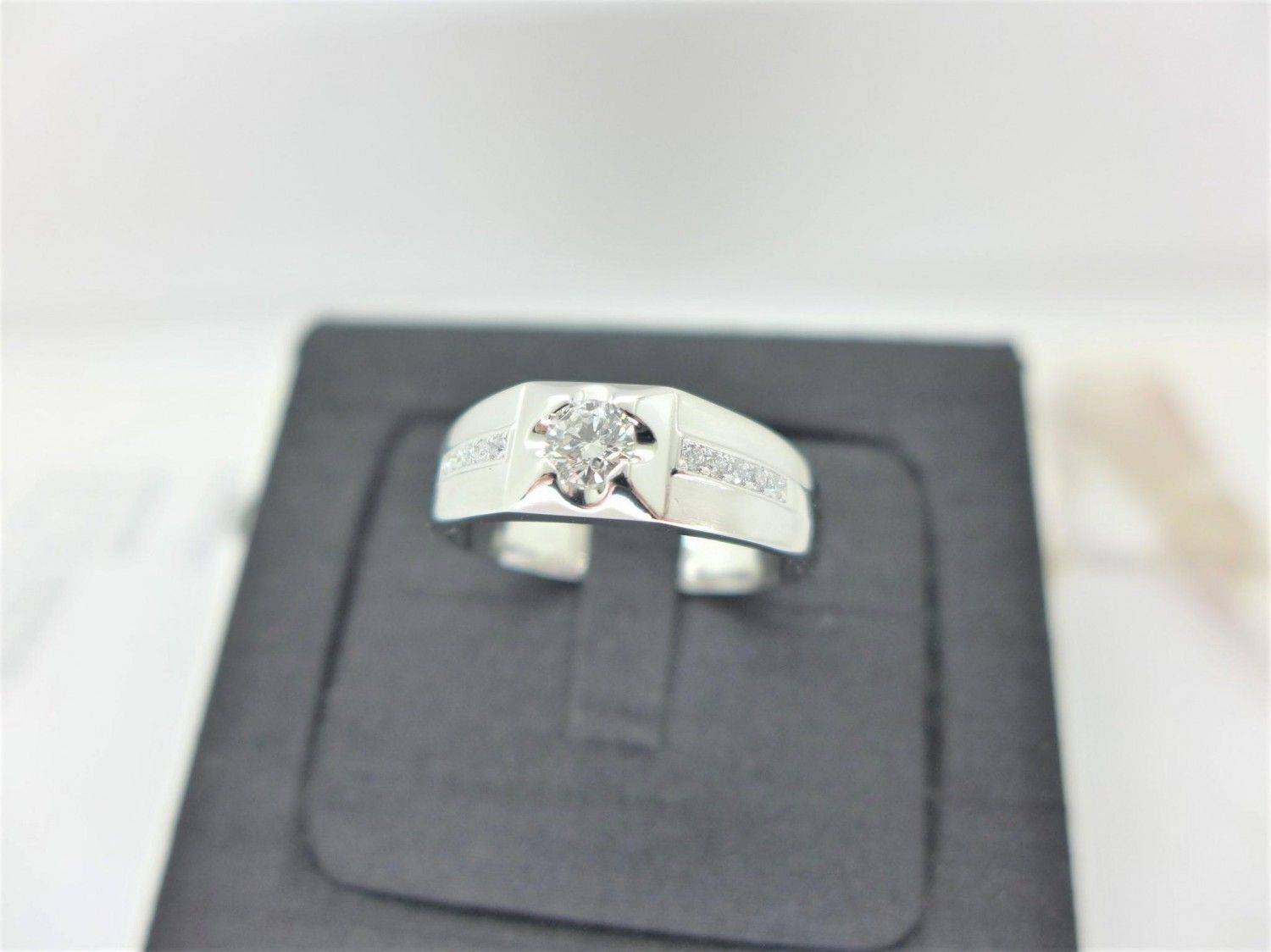 GIA 鑽石男戒指 0.33ct F/VS2/3EX車工完美 14K戒台 m1430-01