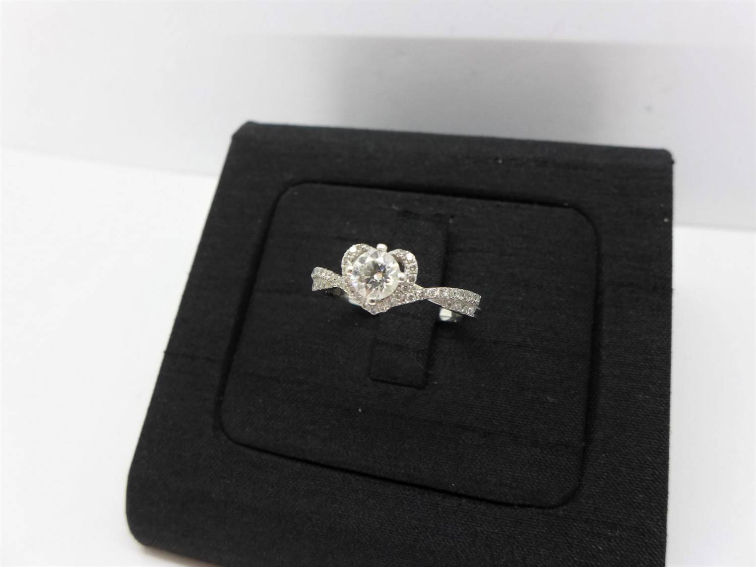 GIA天然鑽石戒指 0.33ct D/SI1/3EX 配鑽約15分 PT950 F0001