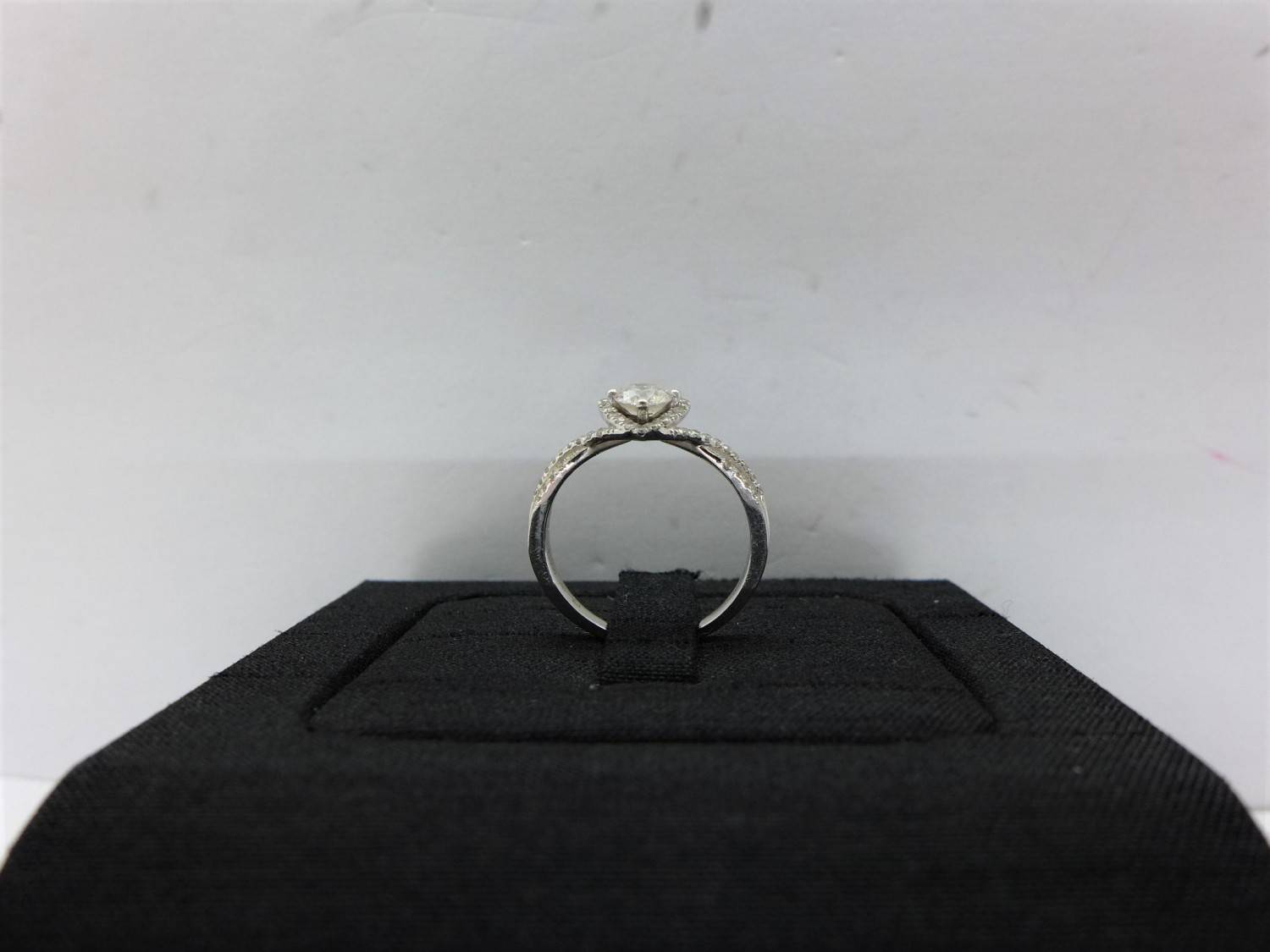 GIA天然鑽石戒指 0.33ct D/SI1/3EX 配鑽約15分 PT950 F0001
