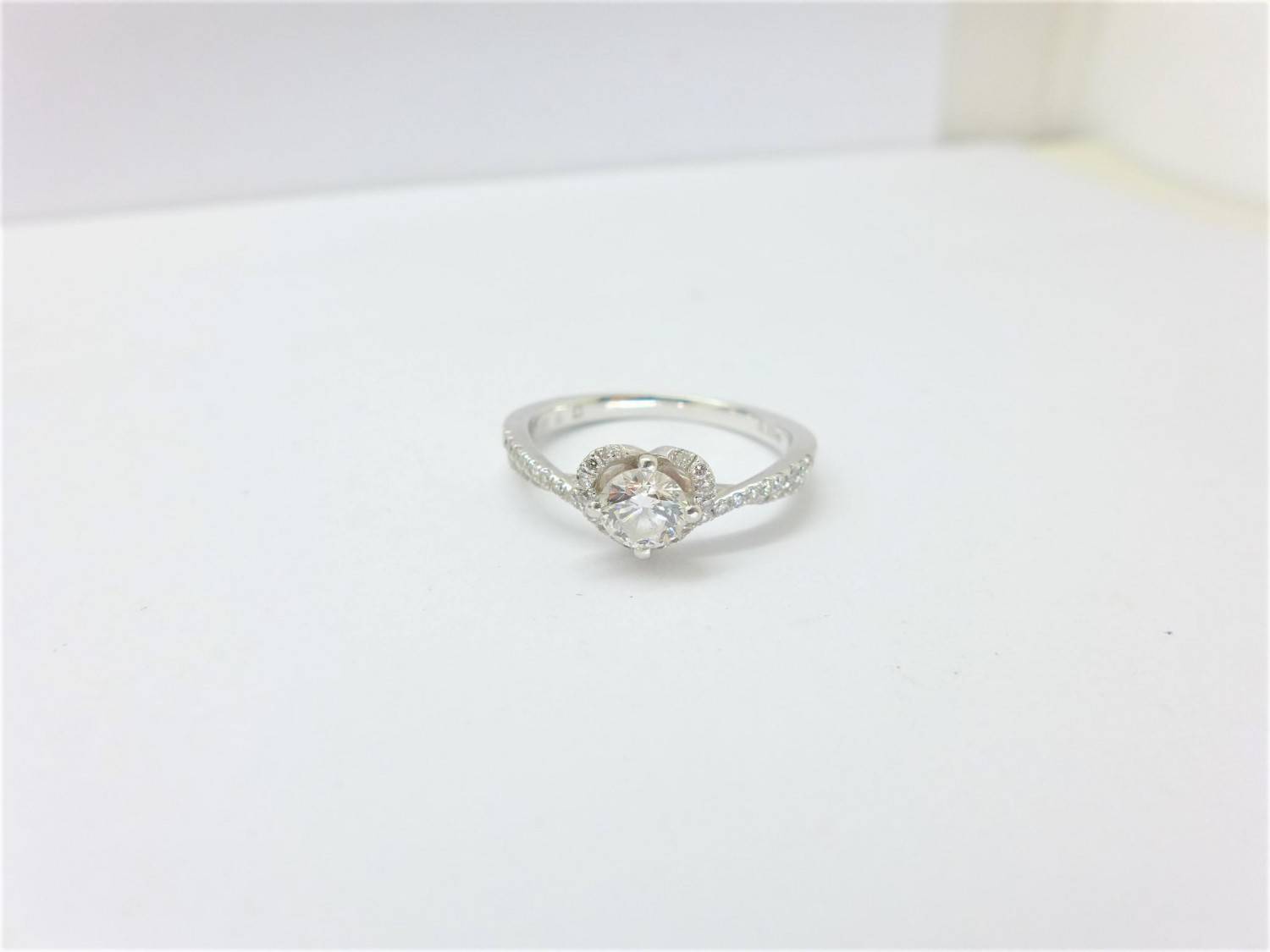 GIA天然鑽石戒指 0.33ct D/SI1/3EX 配鑽約15分 PT950 F0001